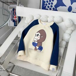 New Plush sweater for baby high quality kids Round neck hoodie Size 110-150 CM Cartoon orangutan print children pullover Oct15