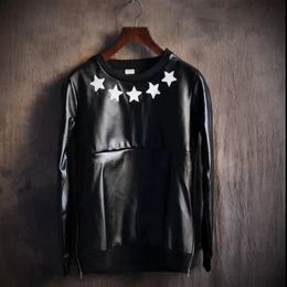 Men's Hoodies Sweatshirts S-6XL Men's Clothing Hair Stylist GD Fashion Hip Hop Loose Cool Stars Leather Hoodie Jacket Plus Size Costumes 231013