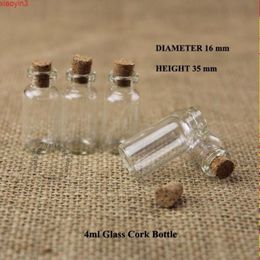 100pcs/lot Promotion 4ml Mini Glass Bottle Empty 2/15OZ Cork Small Wishing Vials Gift Sample Jars Refillable Cosmetic Packaginghigh qua Doqq