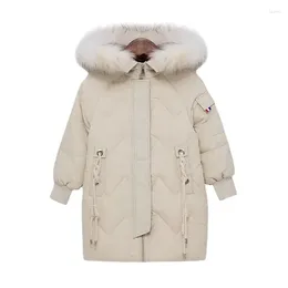 Down Coat 2023 Winter Jacket For Girls Waterproof Hooded Thicken Warm Kids Outerwear 5-14 Year Teenage Girl Parka Outfit TZ939