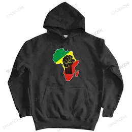 Men's Hoodies Unisex Outwear Men Africa Black Power Map Fist African Pride Man Brand Zipper Autumn Hoody