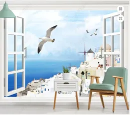 Wallpapers 3d Po Wallpaper Custom Mural Beautiful Mediterranean Window Scenery Background Painting Living Room For Walls