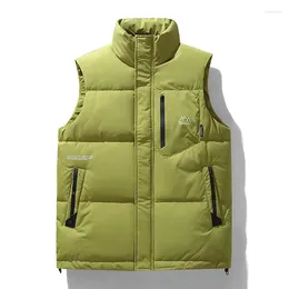 Men's Vests Winter Warm Fashion Vest Men Coats For Thickened Stand Collar Down Oversized Jackets Sleeveless Zipper Coat