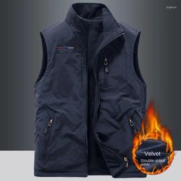 Men's Vests Outdoors Gilet Men Casual Fleece Warm Vest Man Plus Size Body Warmer Hiking Luxury Thermal Fashion Mens Heating Winter Coat