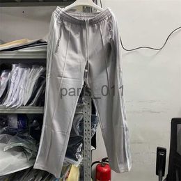 Men's Pants Gray Track Pants Men Women 1 Quality Sweatpants Stripe Trousers x1017