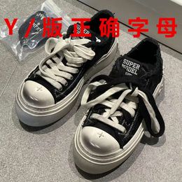designer shoes Zhao Lusi's Same Style Elevated Casual Thick Sole Shoes SMFK Canvas Shoes for Women New SpringSummer Old and Dirty Shoes