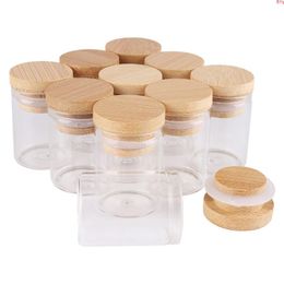 24 pieces 15ml 30*40mm Test Tubes with Bamboo Lids Glass Jars Vials Wishing Bolttes Wish Bottle for Wedding Crafts Giftgood qty Bdfwj