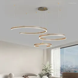 Chandeliers Modern And Simple 2023LED Luxury Living Room Ring Ceiling Chandelier Restaurant Lighting Home Decoration Fixtures