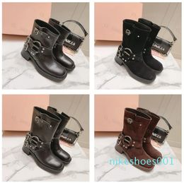 Designer Women Harness Belt Buckled Cowhide Leather Biker Knee YK2 Chunky Heel Zip Knight Boots Fashion Motorcycle