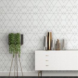 Wallpapers WELLYU Personality Diamond Geometry Wallpaper Living Room Bedroom Minimalist Modern Nordic Lattice TV Background