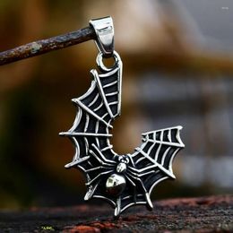 Pendant Necklaces Retro Fashion Spider Gothic Unique Stainless Steel Animal Necklace For Men Personality Halloween Gifts Wholesale