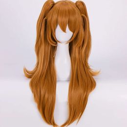 Theme CostumeCosplay Wigs Long Orange with 2 Ponytail Clips Heat Resistant Synthetic Hair Wig Wig Cap Eva Asuka Langley Soryu