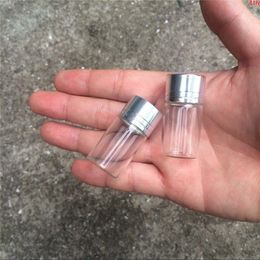 7ml Glass Bottles Screw Cap Silver Aluminium Lid Empty Jars Vials Sealing up Container 100pcsgood qty Mlgka