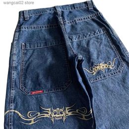 Jeans da uomo JNCO Streetwear Hip Hop Rock modello Y2k Jeans uomo e donna New Fashion Loose Retro Harajuku pantaloni a vita alta in denim a gamba larga T231017