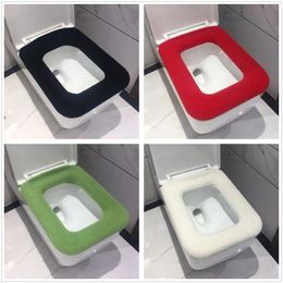 Toilet Seat Covers Bathroom Square Toilet Seat Cover Winter Washable Warmer Mat Toilet Cover Cushion Lid Pad Home Decor Toilet Seat Cover 231013