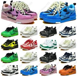 Designer-Skate-Turnschuhe für Herren und Damen, Freizeitschuhe, Monogramm-Kalbsleder-Turnschuhe, Leder, Abloh, Schwarz, Weiß, Grün, Rot, Blau, Overlays für Herren und Damen, Sneaker, Größe 35–45