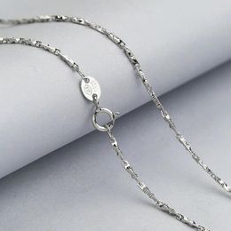Chains Dramatic Necklace Solid 925 Sterling Silver Chain 40CM/45CM Length White Gold Color