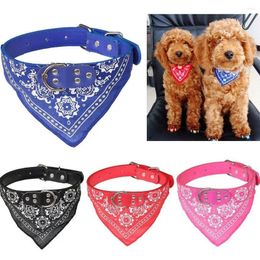 Dog Apparel Fashion Printing Pet Neck Scarf Bandana Collar Puppy Cat Decor Adjustable Triangular Bandag Accessories