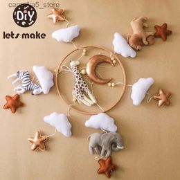 Mobiles# Baby Rattle Toy 0-12 Months Wooden Mobile On The Bed Newborn Music Box Bed Bell Animal Hanging Toys Holder Bracket Infant Crib Q231017