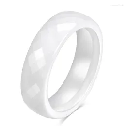 Wedding Rings Modyle Trendy Black & White Color Rhombic Section Ceramics Jewelry Classic Engagement For Women