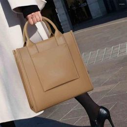 Evening Bags Chic French Bag Luxury Women Handbag Real Leather Vertical Tote Cowhide Crossbody Solid Colour Commuting In 2023