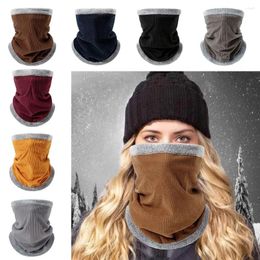 Bandanas Windproof Drawstring Scarf Thickened Multifunctional Knitted Neck Cover Plush Warmer Outdoor