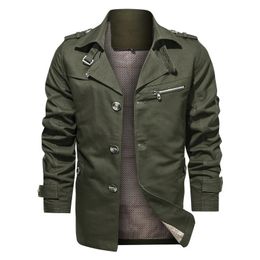 Men's Jackets 2024 Autumn Military Jacket Men Solid Colour Single Breasted Windbreaker s Clothing Plus Size 5XL Coat Drop 231013