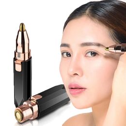Eyebrow Trimmer Electric Puller 2 IN 1 Body Hair Remover Mini Portable USB Brows Shaver for Men Women 231016