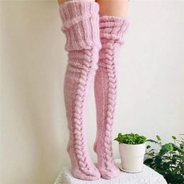 Socks Hosiery Warm Over Knee Long Knitted Socks Fashionable and warm long socks for women Sexy Over Knee Long Boot Warm Stockings 231016