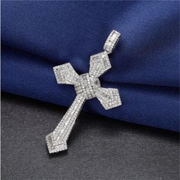 2020 Vintage Diamond cz Cross Pendant 100% 925 Sterling Silver Party Wedding Pendants Necklace For Women men moissanite Jewelry245F