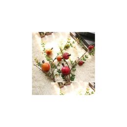 Decorative Flowers Wreaths Artificial Fruit Tree Branches Pomegranate Branch Berry Simation Flower Home Decoration Wedding Fake Dr Dhigr