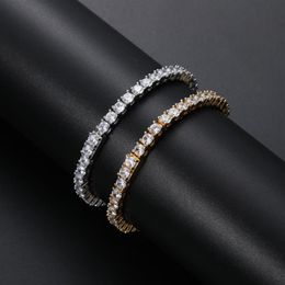 Chains 3mm 4mm 5mm Tennis Chain Bling Iced Out Brass Bracelet Mirco Pave Prong Setting Zircon Jewellery BB023297A
