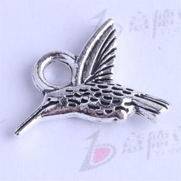 Antique Silver bronze hummingbird Charms DIY Vintage Pendant DIY Jewellery Making 300pcs lot 2518303s