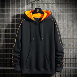 Men's Hoodies Sweatshirts Sweatshirts Plus Size Hip Hop Rock Streetwear S-8XL Black Men'S Hip Hop Long Sleeve Pullover Oversize Hoodies Sweatshirts Clothes 231011