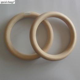 Gymnastic Rings 2pcs/pairs Wood wooden ring 1.1"Portable Crossfit Gymnastics Rings Gym Shoulder Strength Home Fitness Training Equipment 231016