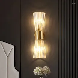 Wall Lamp Modern Crystal Gold Light Indoor Bedside Luxury Stylish Led Lighting Creative Restaurant Aisle Corridor Art Fixture