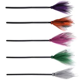 Other Event Party Supplies Halloween Witch Broom Kids Plastic Cosplay Flying Broomstick Props For Masquerade Home Decoration 231017