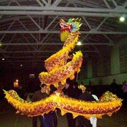 18m10 adult 9 joint adults mascot Costume silk CHINESE Traditional Culture DRAGON DANCE Folk Festival Celebration Stage Props337M