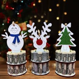 Christmas Ornament With 10 Holes Cartoon Unique Money Holder Decoration Festival Party Supplies Wallet Cake Rack DIY Money Stand CPA7041 new