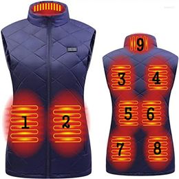 Women's Vests Women 9-zone Dual Switch Heating Vest Autumn And Winter Cotton USB Infrared Electric Suit Flexible Thermal