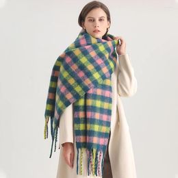 Scarves Women Thick Cashmere Poncho Scarf Fashion Plaid England Style Pashmina Blanket Bufanda With Tassel Shawl Winter Wraps Echarpe