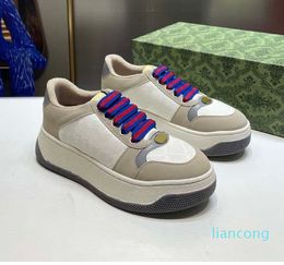 2023 trainer reflective sneaker mens platform shoe White Suede Navy womens luxury leather Trainers