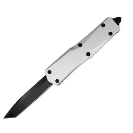 Special Offer A07 Large AUTO Tactical Knife 440C Black Oxide Blade Silver Zn-al Alloy Handle EDC Pocket Knives with Nylon Bag