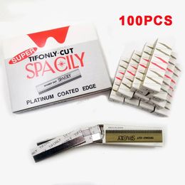 Eyebrow Trimmer 100Pcs Stainless Steel Hairdressing Knife Shave Sharp Tattoo Stripper Beauty Makeup Tools 231016