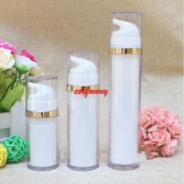 300pcs/lot White AS 15ml 30ml 50ml Airless bottle pump Clean Cream jar lotion container cosmetic packaging F050211 Ioolt Ovqss