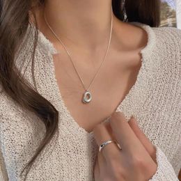 Chains Trendy Fashion Silver Color Irregular Donuts Style Simple Chain Pendant Necklace For Women Girl Jewelry Dropship Wholesale