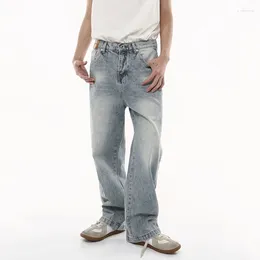 Men's Jeans SYUHGFA Trend Vintage Harbour Style Distressed Washed Baggy Denin Pant Loose Srteetwear Niche Design Man Trousers