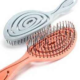 Hair Brushes Relaxing Elastic Massage Comb Portable Hollow Combs Scalp Brush Salon Styling Tools Solid Colour Circular 231017