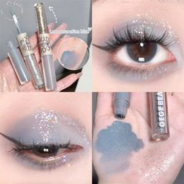 Eye Shadow Glitter Sequins Liquid Eyeshadow Lowsaturation Blue Matte Shimmer Double Head Eye Shadow Waterproof Brightening Eye Makeup 231016