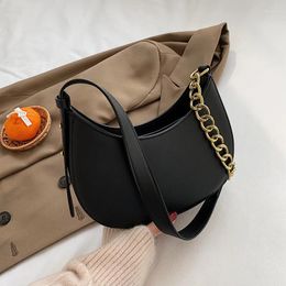 Evening Bags Fashion Chain Shoulder Bag Women's Pu Leather Armrest Retro Crossbody Designer Handbag Daily